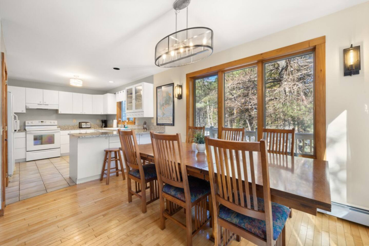 An example dining from from a vacation rental Near Bar Harbor